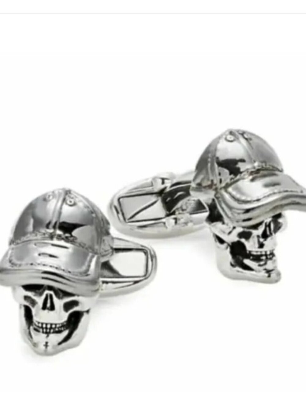 Paul Smith Skull Ball Cap Cufflinks Silver T-Bar Mens Gift Box